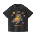 Lazy Cat Vintage Wash Japanese Design T-Shirt