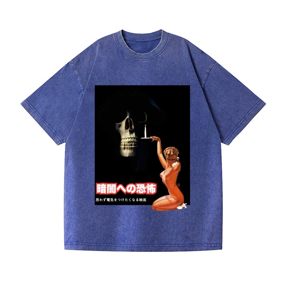 Horror Movie Poster Vintage Wash Japanese Design T-Shirt