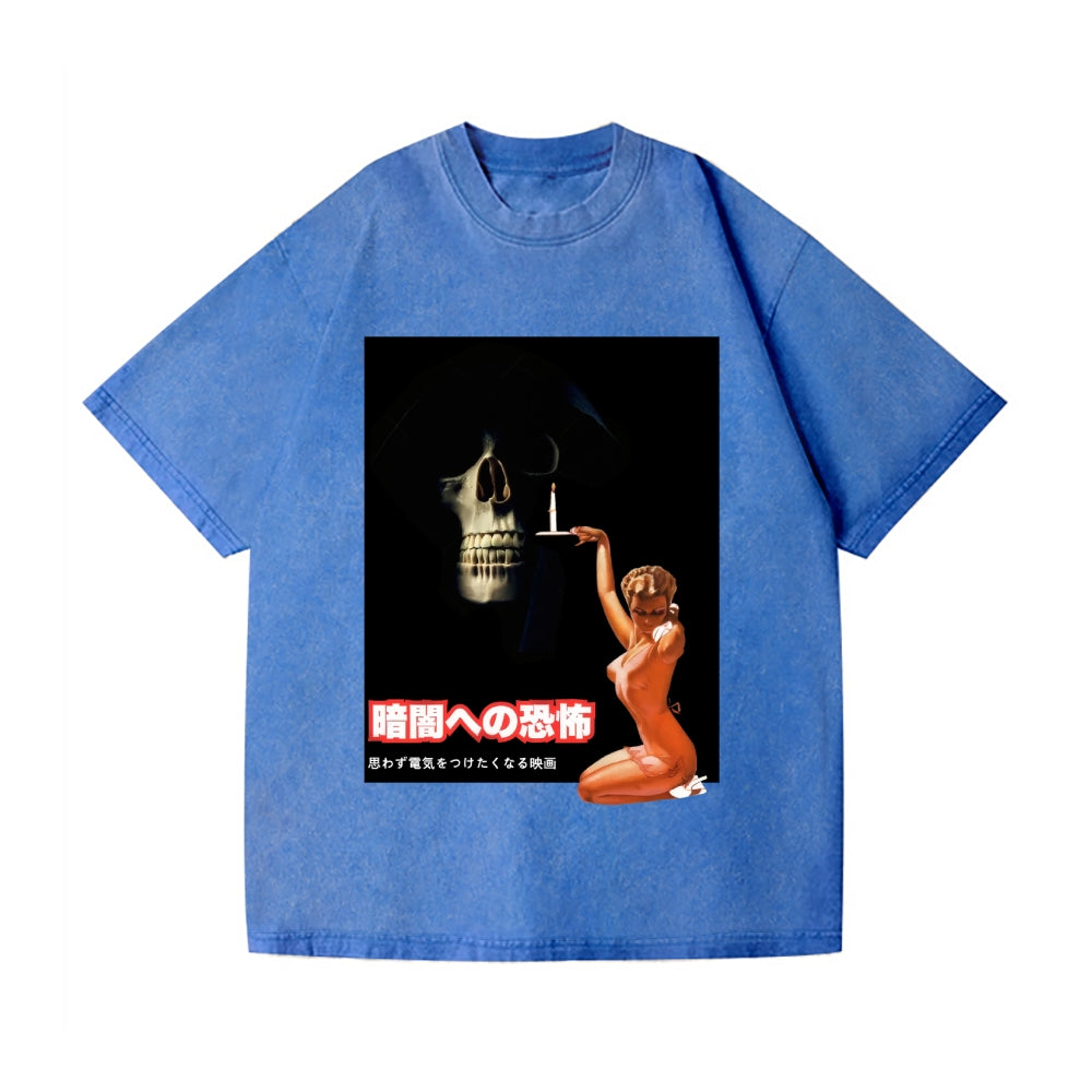 Horror Movie Poster Vintage Wash Japanese Design T-Shirt