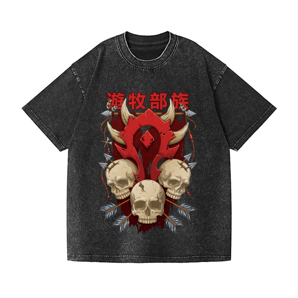 For The Horde Vintage Wash Japanese Design T-Shirt