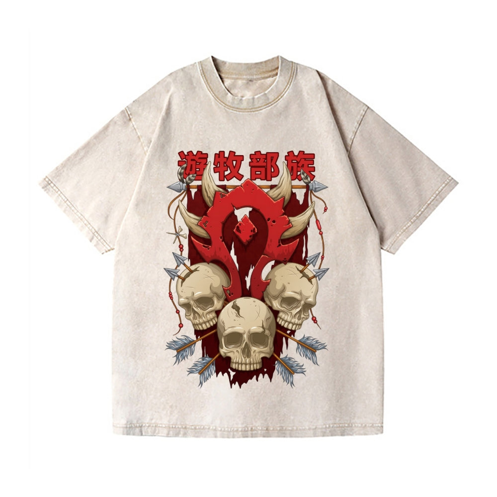 For The Horde Vintage Wash Japanese Design T-Shirt