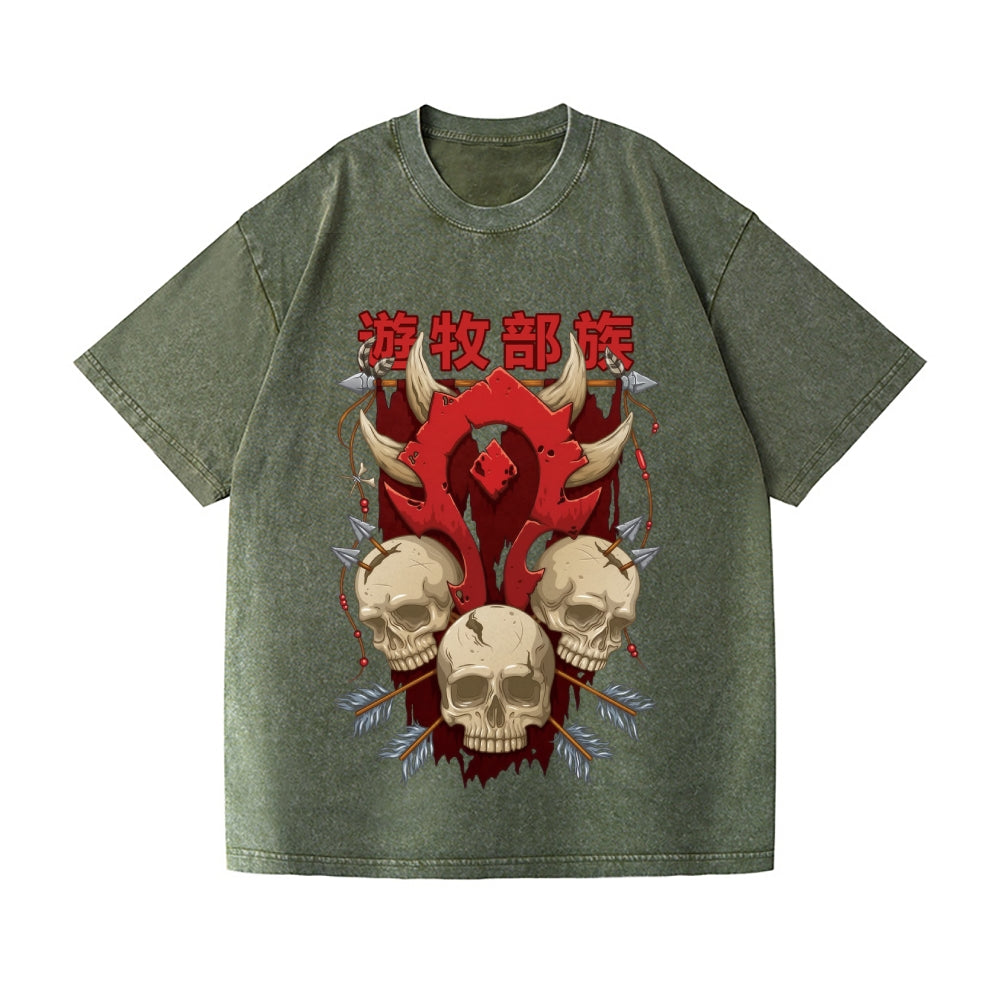 For The Horde Vintage Wash Japanese Design T-Shirt
