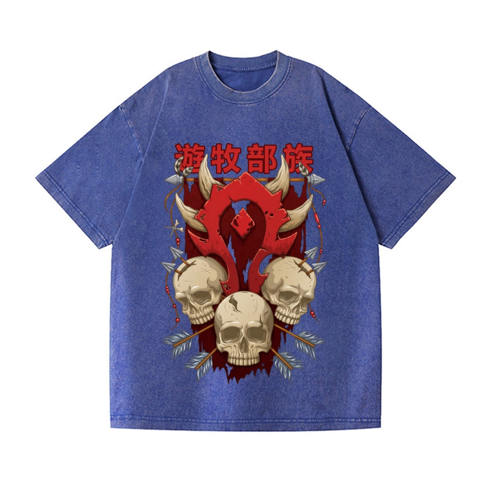 For The Horde Vintage Wash Japanese Design T-Shirt