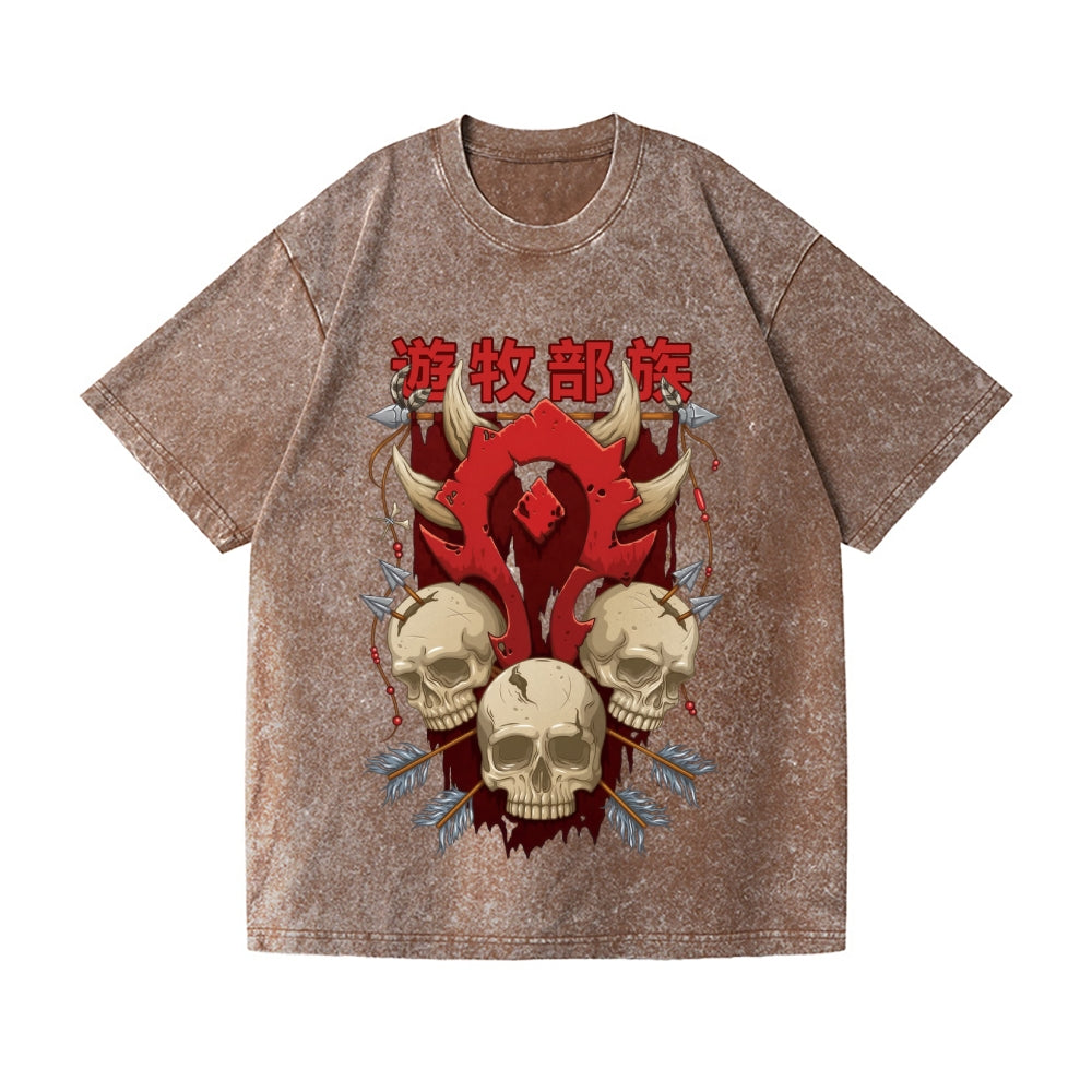 For The Horde Vintage Wash Japanese Design T-Shirt