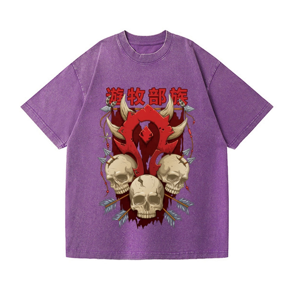 For The Horde Vintage Wash Japanese Design T-Shirt