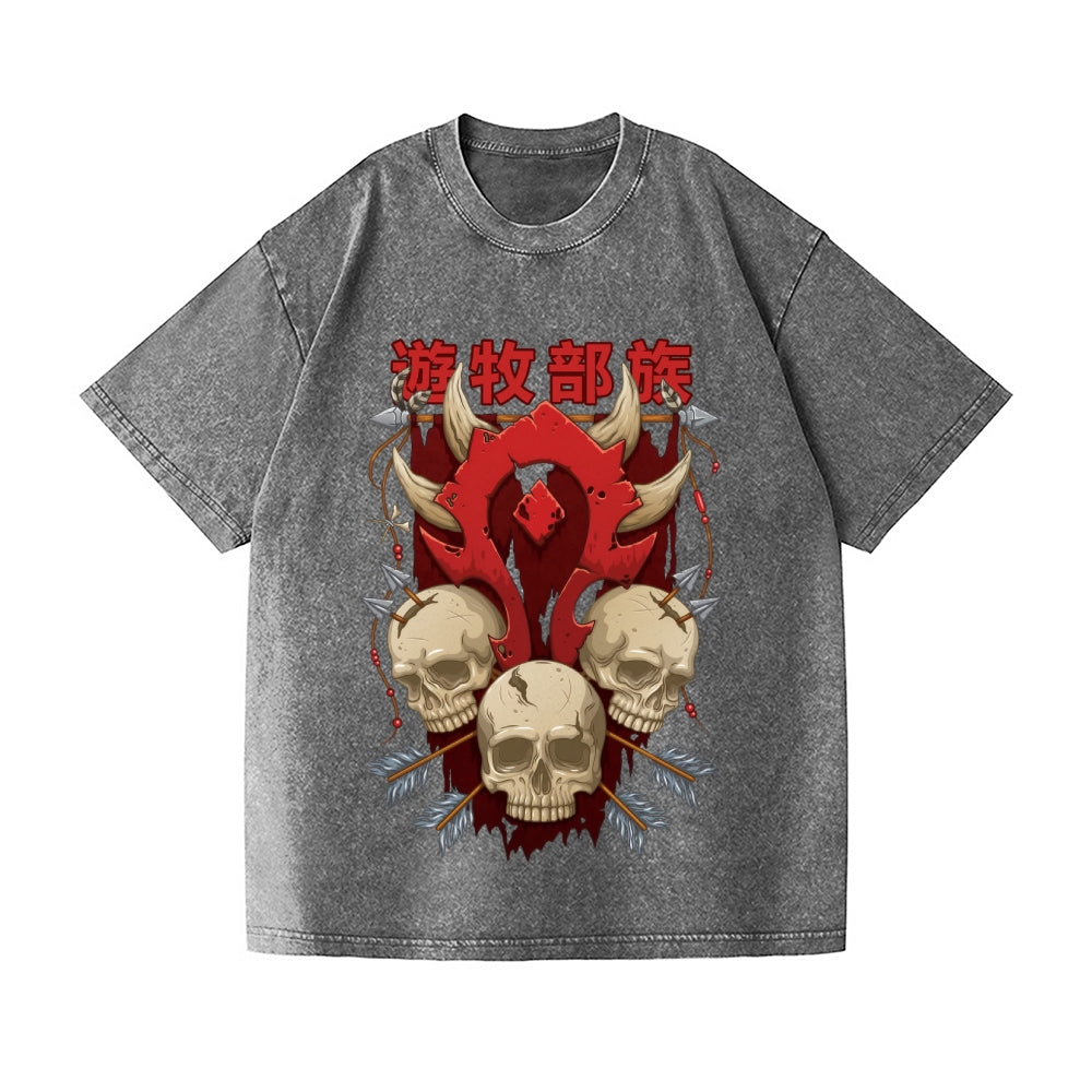 For The Horde Vintage Wash Japanese Design T-Shirt