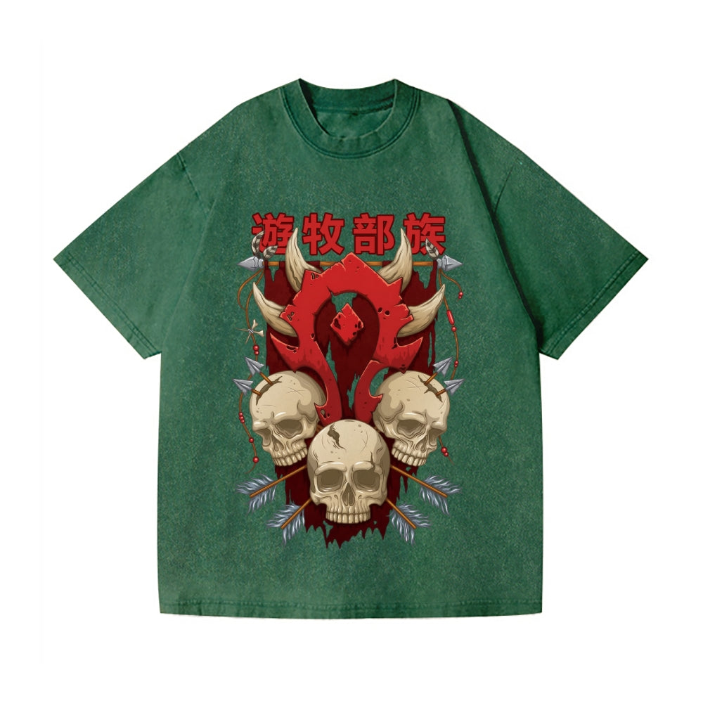 For The Horde Vintage Wash Japanese Design T-Shirt