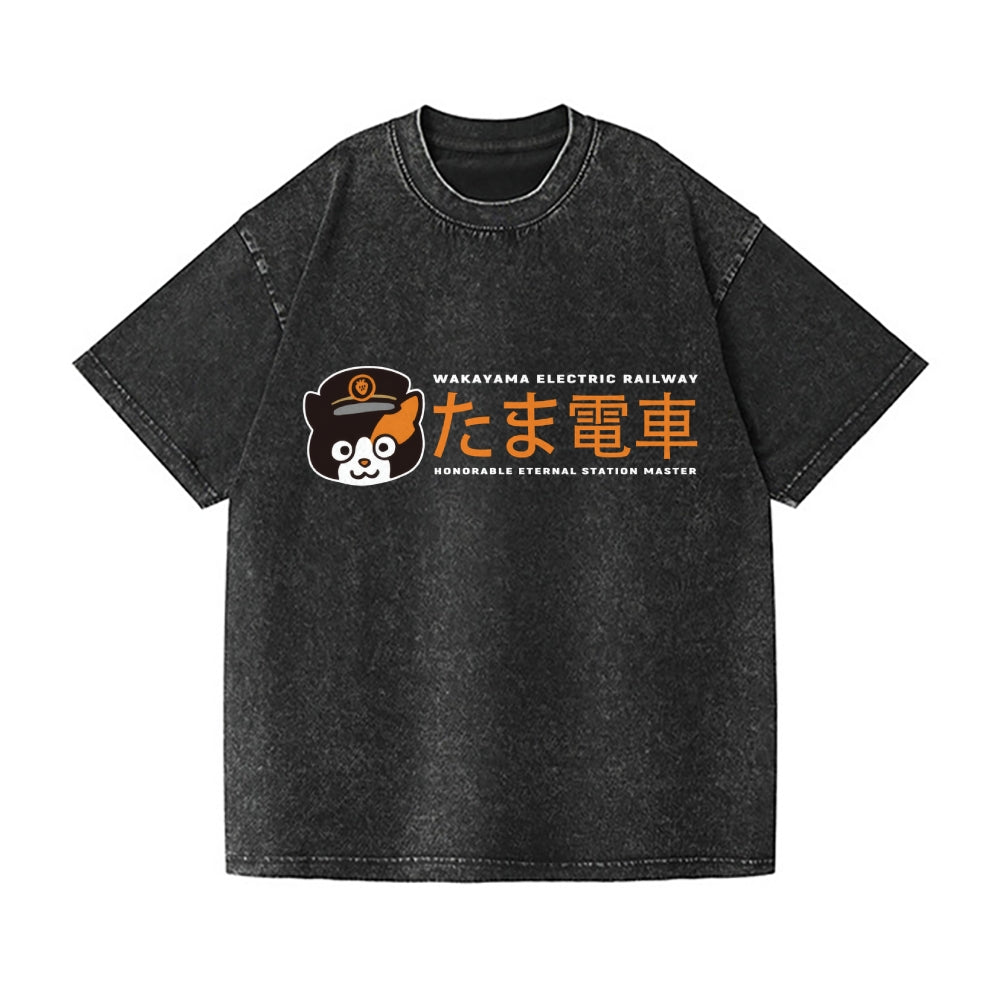 Tama Honorable Eternal Station Master Vintage Wash Japanese Design T-Shirt