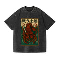 Samurai Octopus Vintage Wash Japanese Design T-Shirt