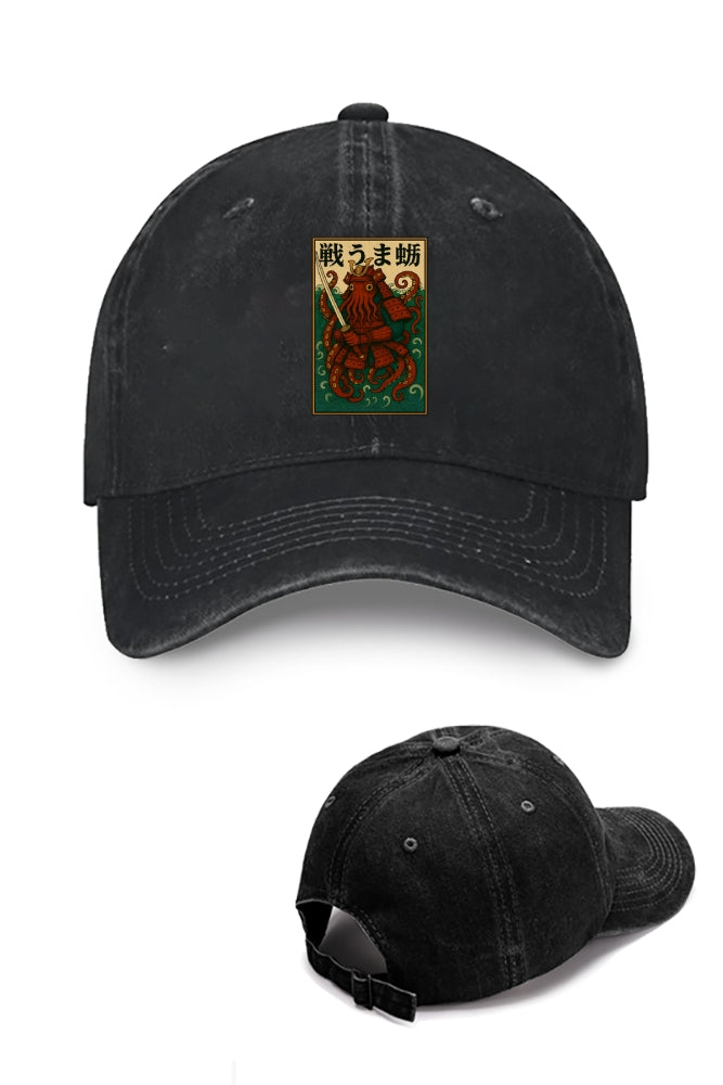 Samurai Octopus Thinkpad Vintage Cotton Cap