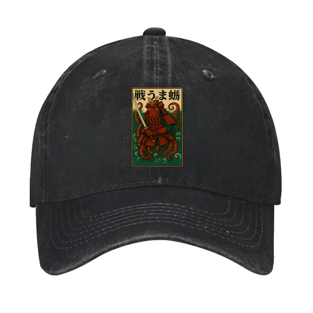 Samurai Octopus Thinkpad Vintage Cotton Cap