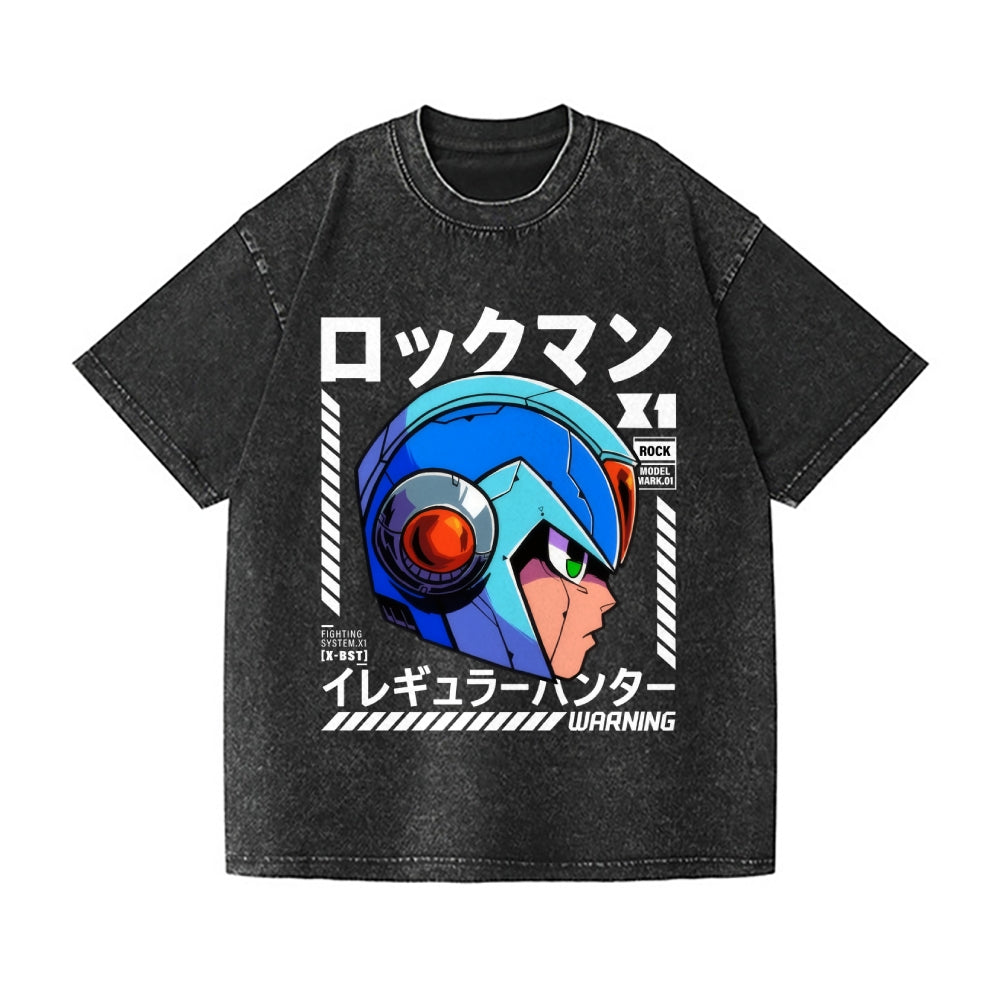Megaman Vintage Wash Japanese Design T-Shirt