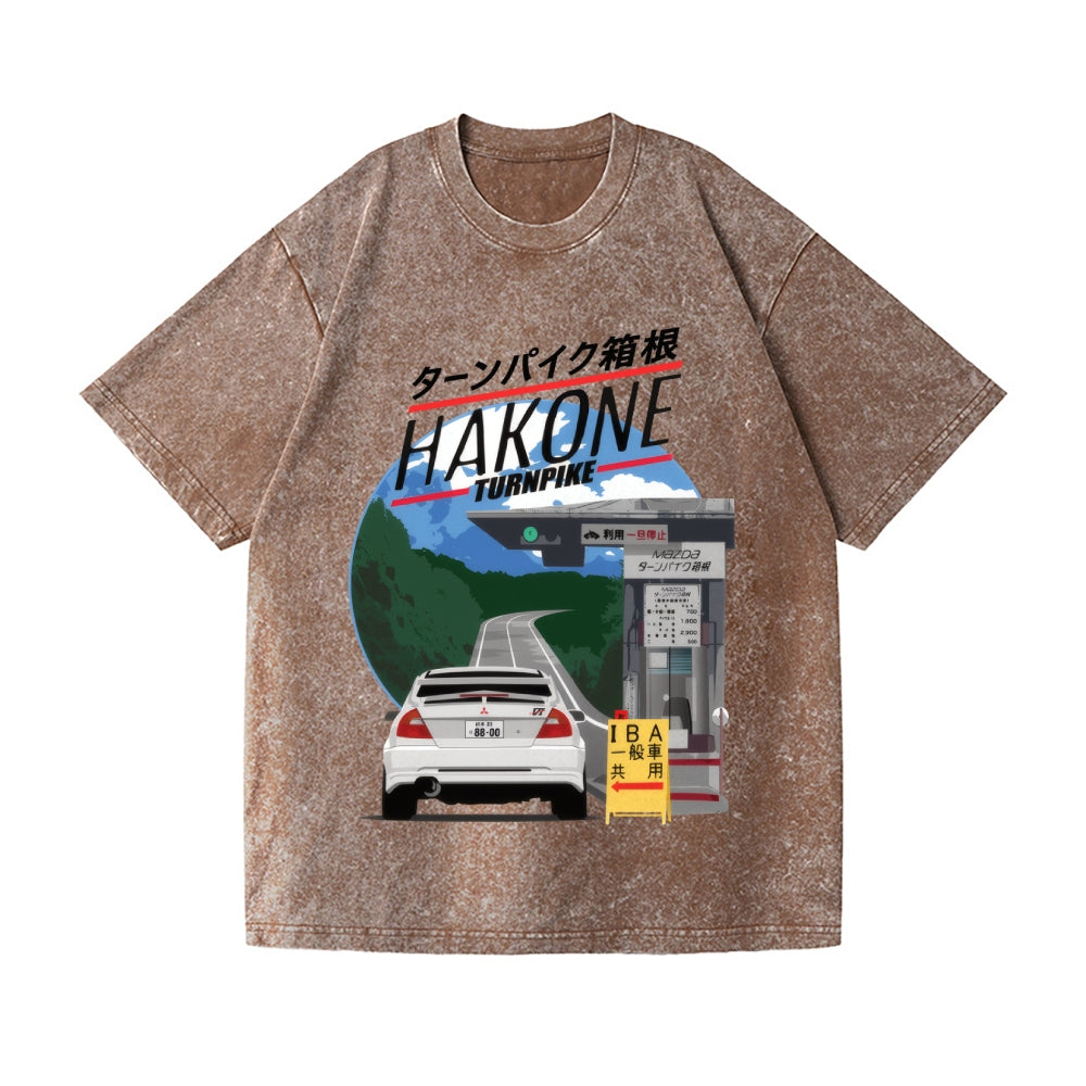 Hakone Lancer Evo Car Vintage Wash Japanese Design T-Shirt