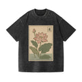 August Lotus Vintage Wash Japanese Design T-Shirt