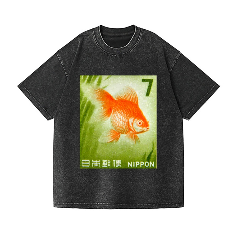 1966 Japan Goldfish Vintage Wash Japanese Design T-Shirt