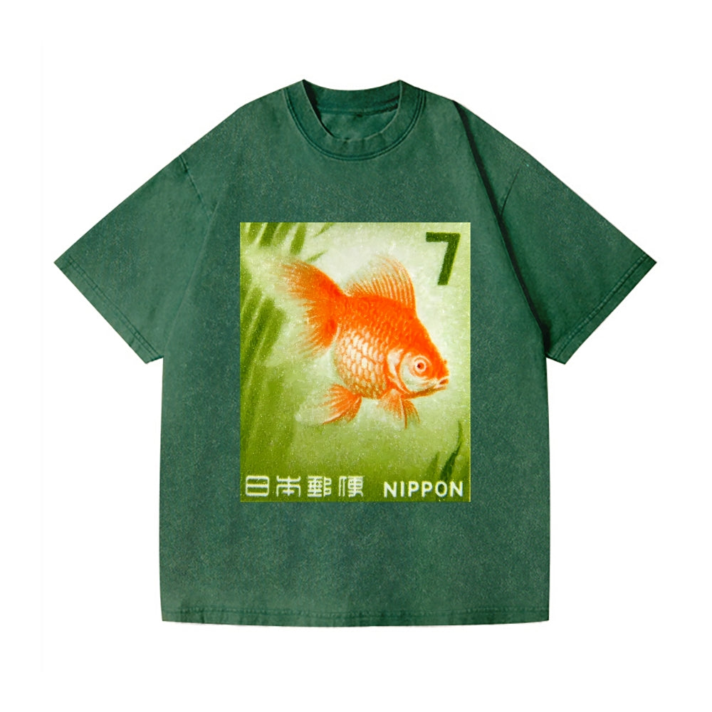 1966 Japan Goldfish Vintage Wash Japanese Design T-Shirt