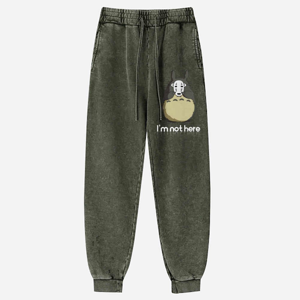 Ghibli Totoro No Face Kaonashi Vintage Washed Jogger