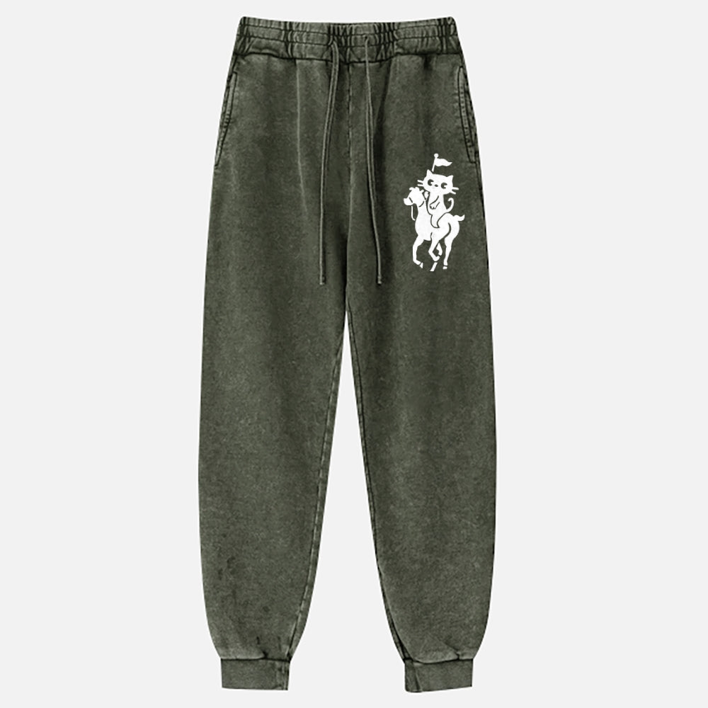 Neko Cat Vintage Washed Jogger