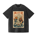 Ghosts of Sake Vintage Wash Japanese Design T-Shirt