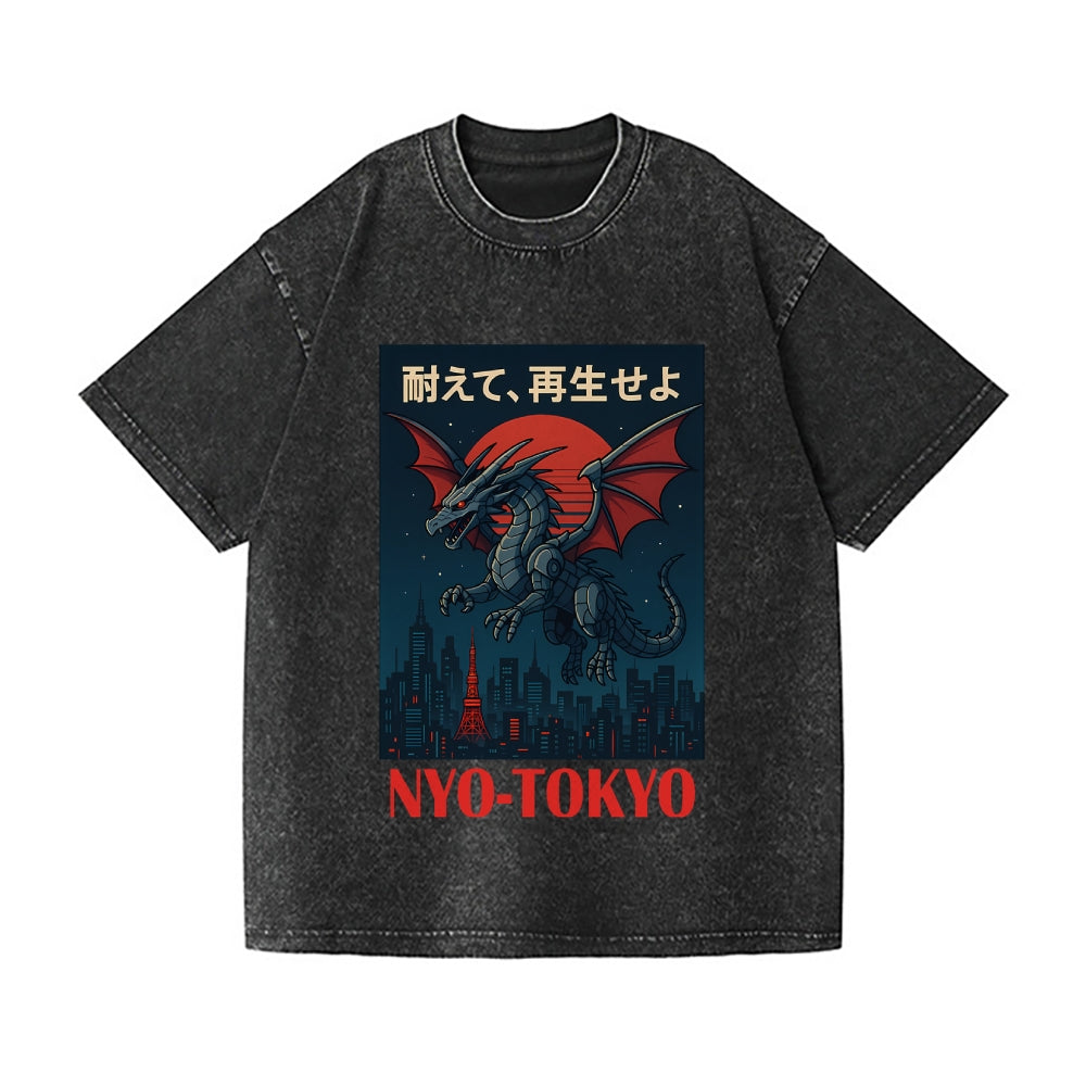 Tokyo Dragon Vintage Wash Japanese Design T-Shirt