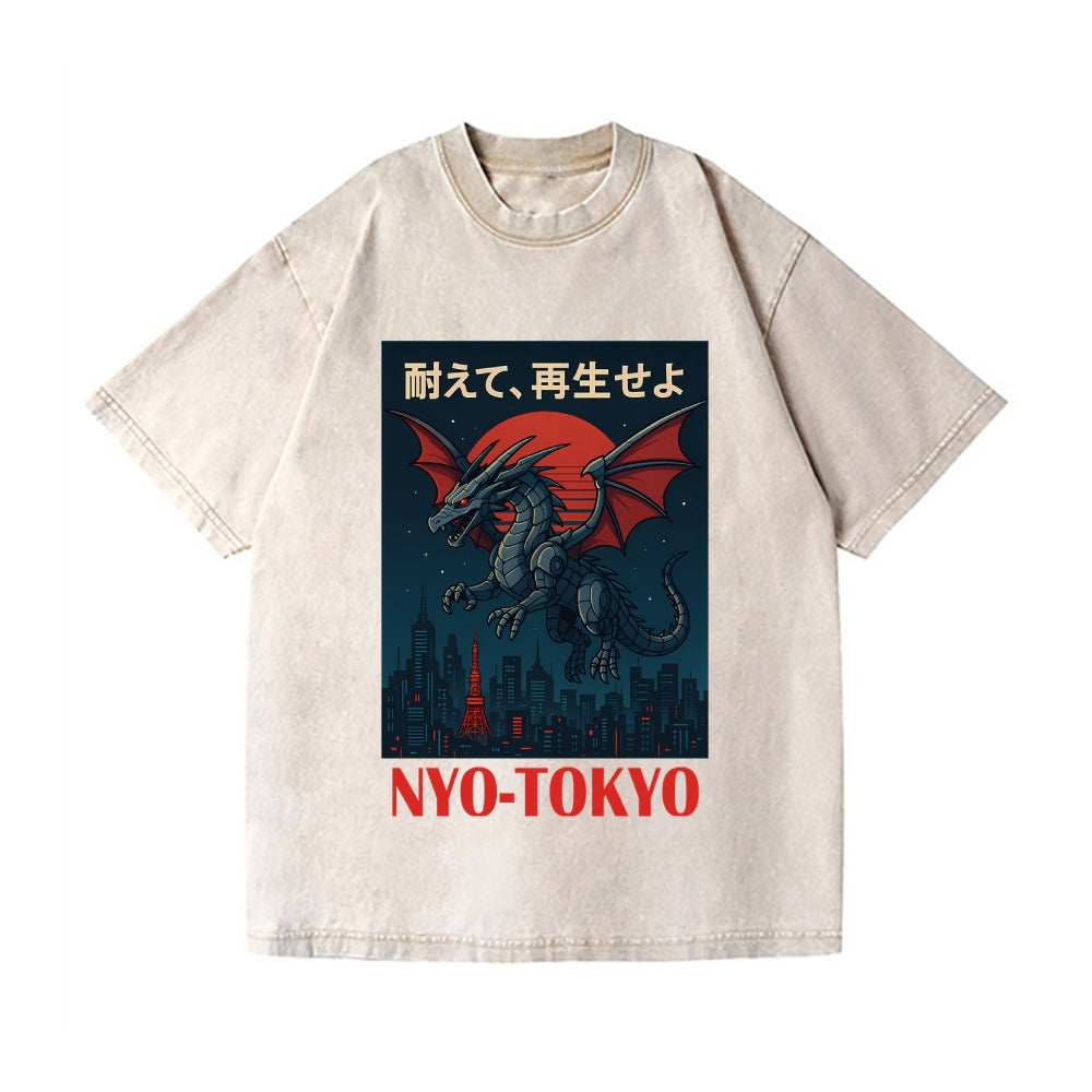 Tokyo Dragon Vintage Wash Japanese Design T-Shirt