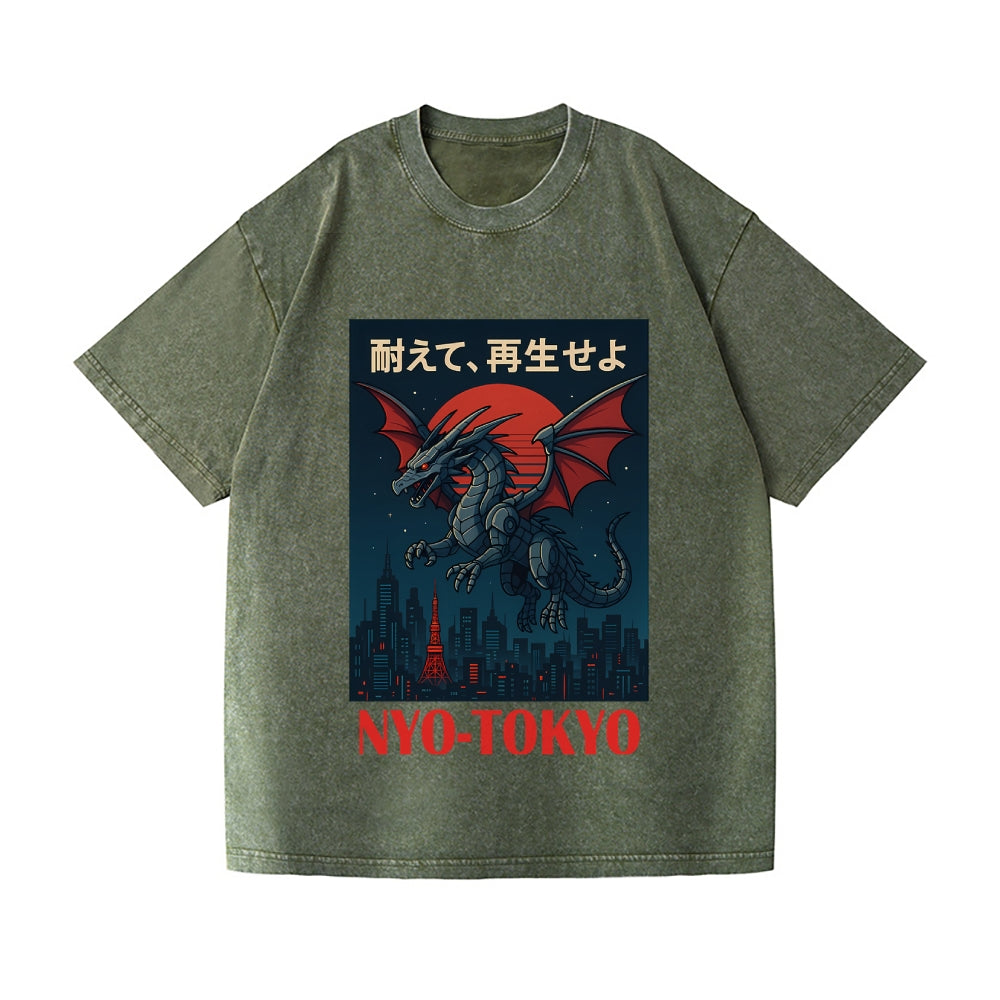 Tokyo Dragon Vintage Wash Japanese Design T-Shirt