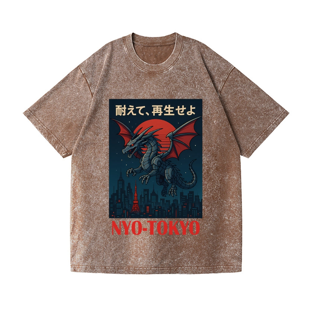 Tokyo Dragon Vintage Wash Japanese Design T-Shirt