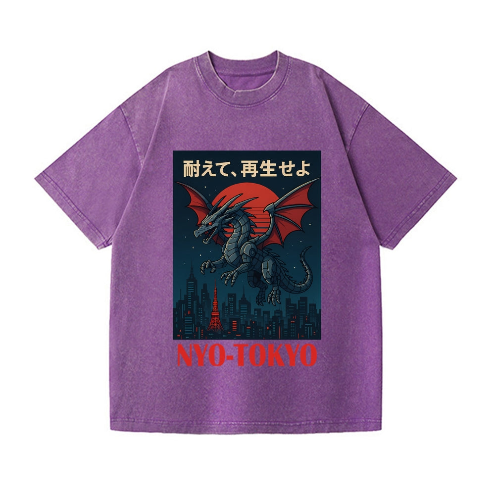 Tokyo Dragon Vintage Wash Japanese Design T-Shirt