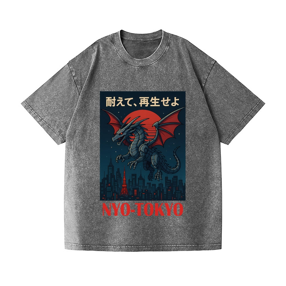 Tokyo Dragon Vintage Wash Japanese Design T-Shirt