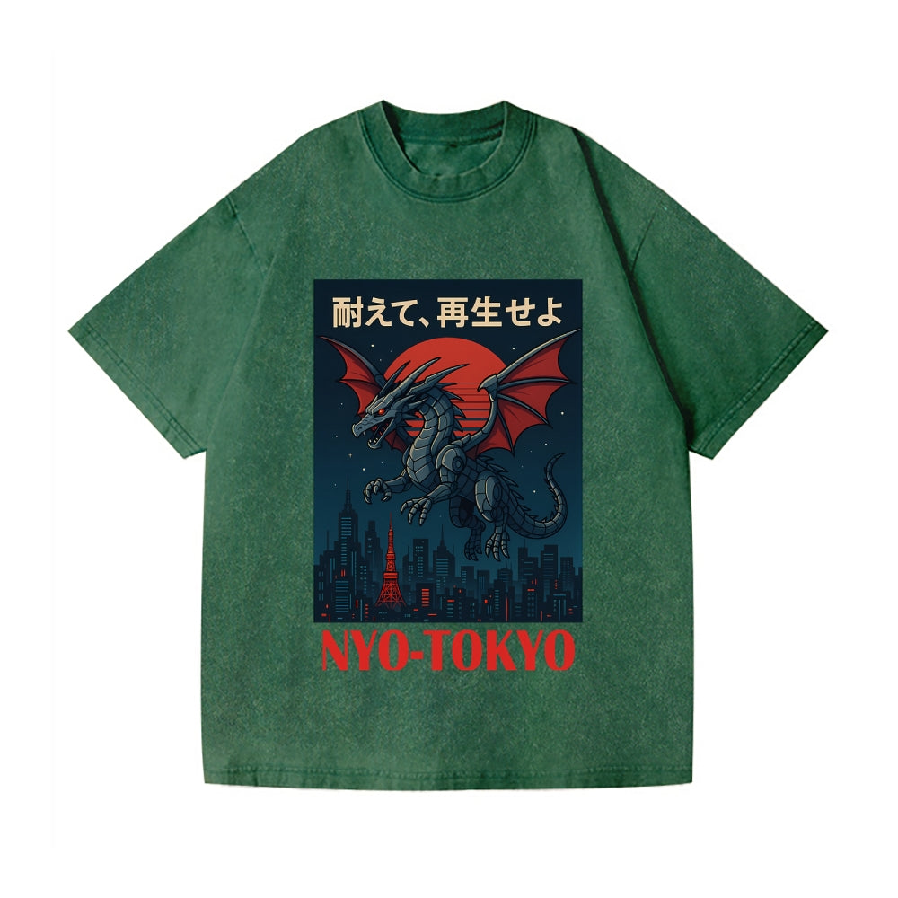 Tokyo Dragon Vintage Wash Japanese Design T-Shirt