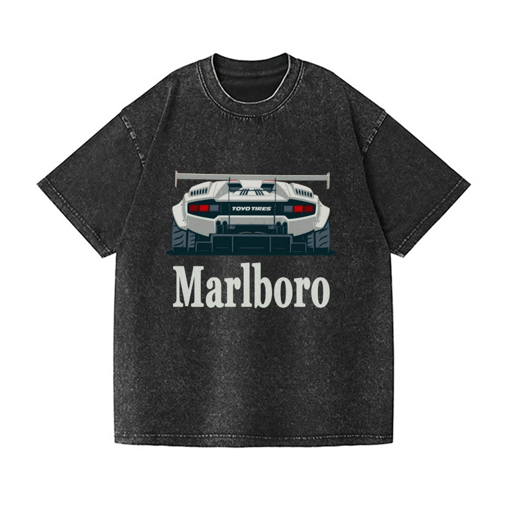 Marlboro Countach Car Vintage Wash Japanese Design T-Shirt