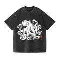 Octopus Vintage Wash Japanese Design T-Shirt