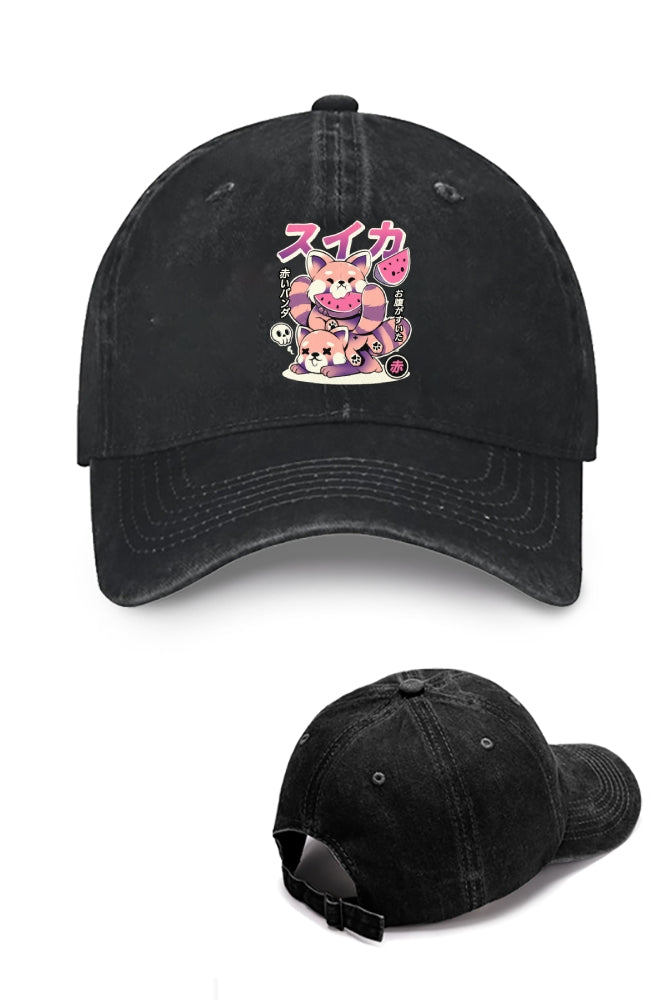 Red Panda Vintage Cotton Cap
