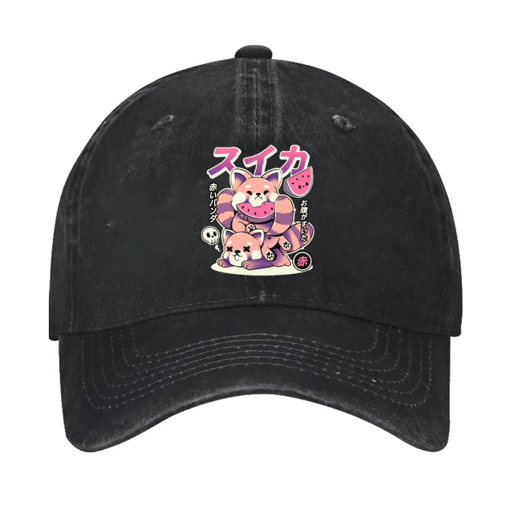 Red Panda Vintage Cotton Cap