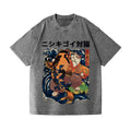 Koi Cat Vintage Wash Japanese Design T-Shirt