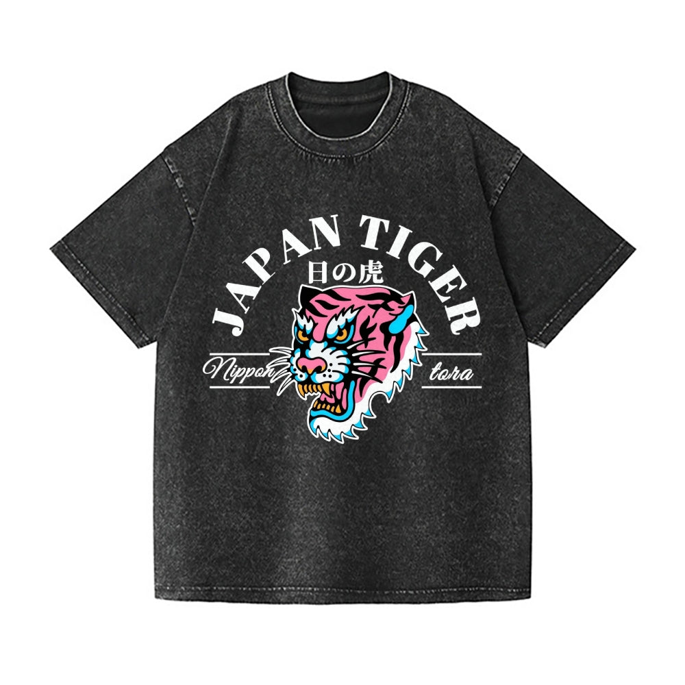 Japan Tiger Vintage Wash Japanese Design T-Shirt