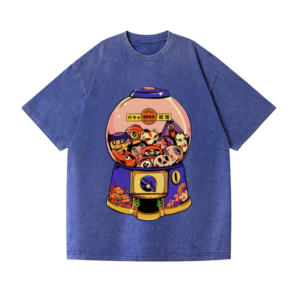 Yokai Gachapon Vintage Wash Japanese Design T-Shirt