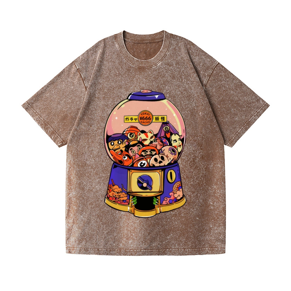 Yokai Gachapon Vintage Wash Japanese Design T-Shirt