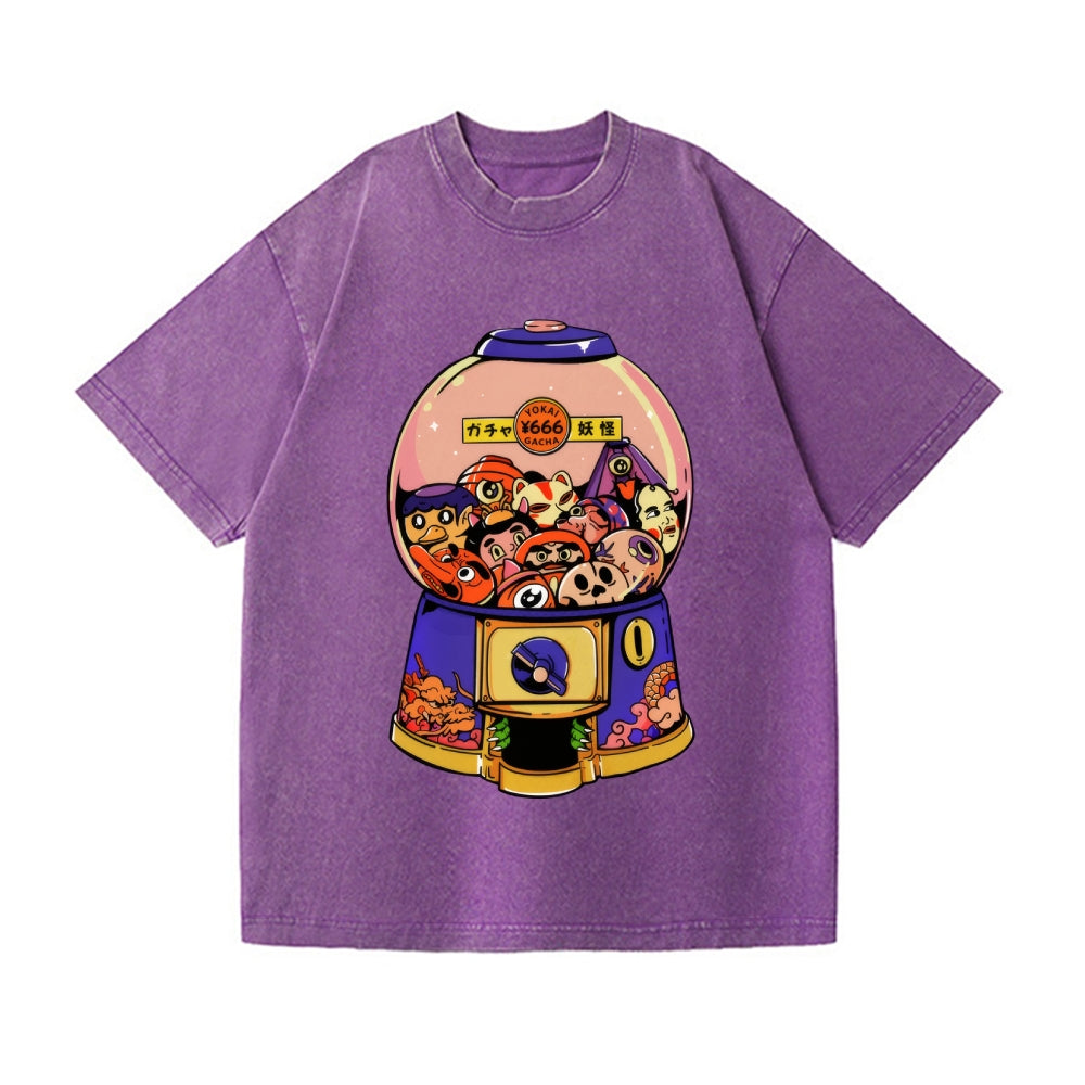 Yokai Gachapon Vintage Wash Japanese Design T-Shirt