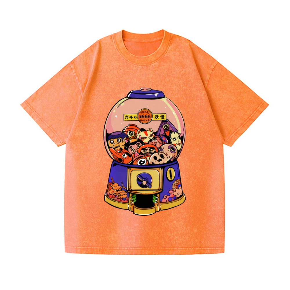 Yokai Gachapon Vintage Wash Japanese Design T-Shirt