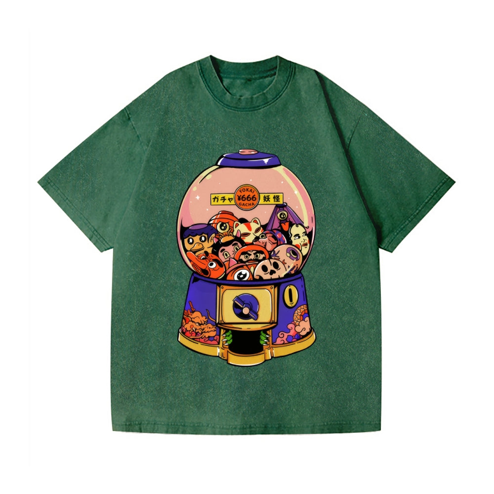 Yokai Gachapon Vintage Wash Japanese Design T-Shirt