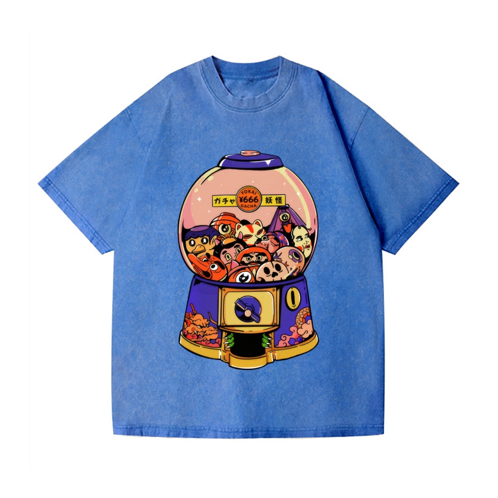 Yokai Gachapon Vintage Wash Japanese Design T-Shirt