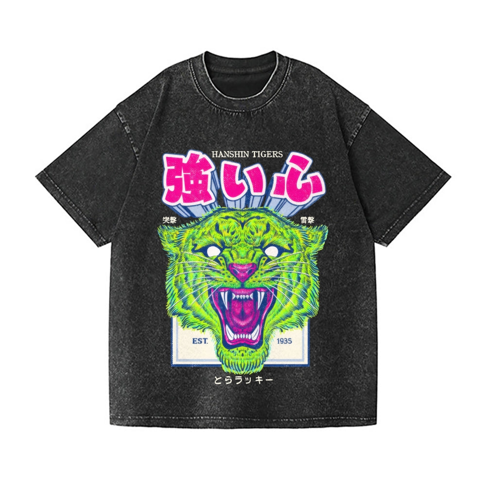 Hanshin Tiger Vintage Wash Japanese Design T-Shirt