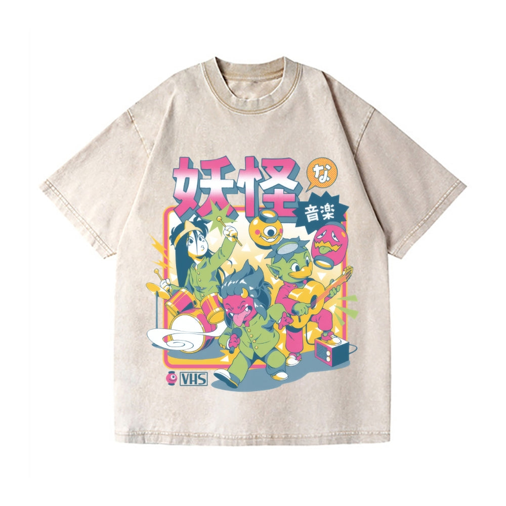 Yōkai Band Vintage Wash Japanese Design T-Shirt