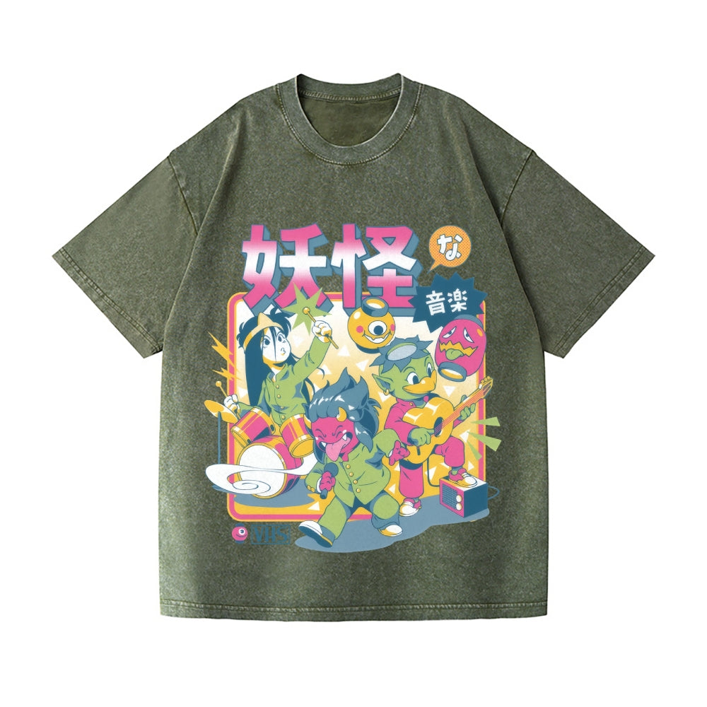 Yōkai Band Vintage Wash Japanese Design T-Shirt