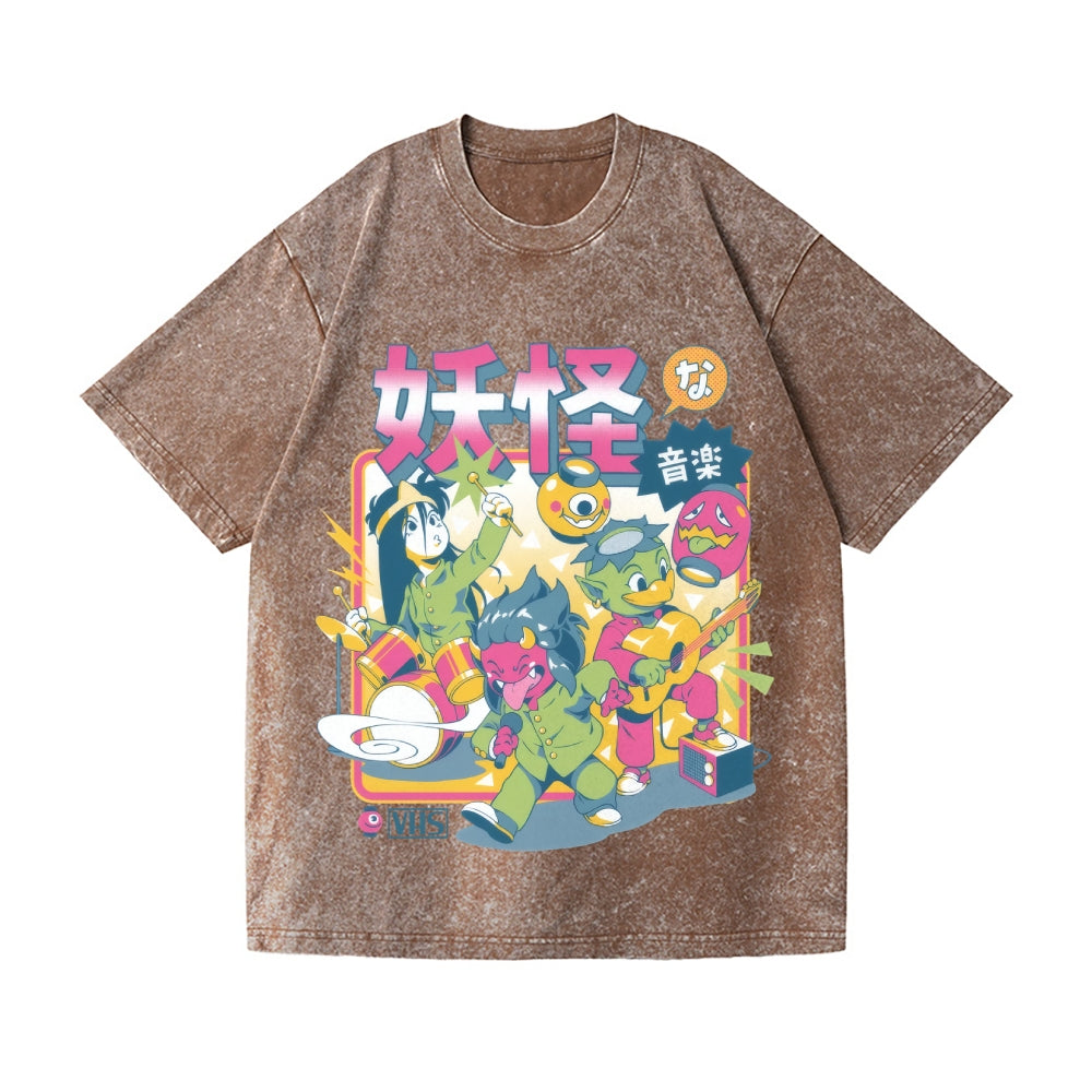 Yōkai Band Vintage Wash Japanese Design T-Shirt