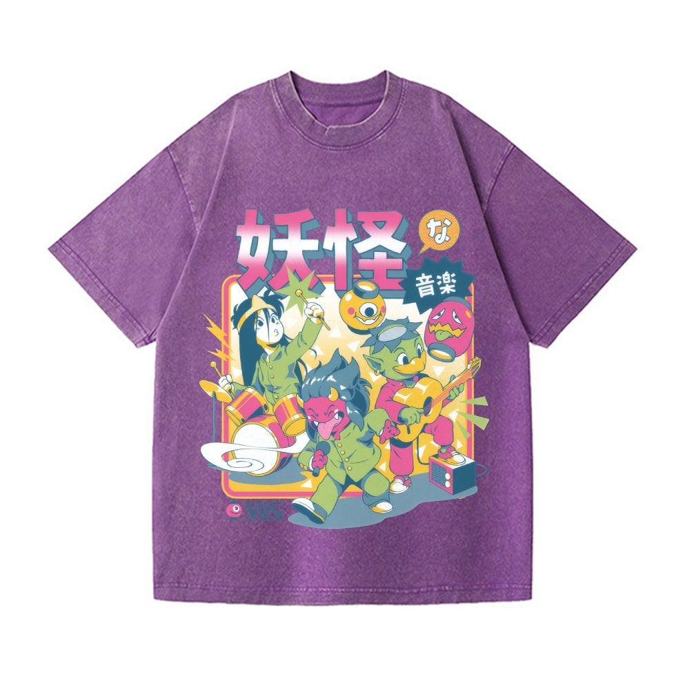 Yōkai Band Vintage Wash Japanese Design T-Shirt