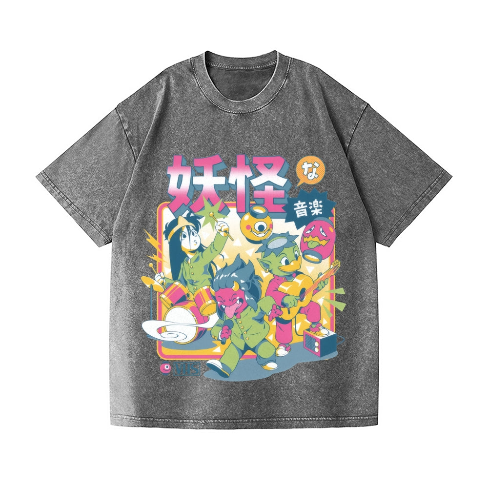 Yōkai Band Vintage Wash Japanese Design T-Shirt