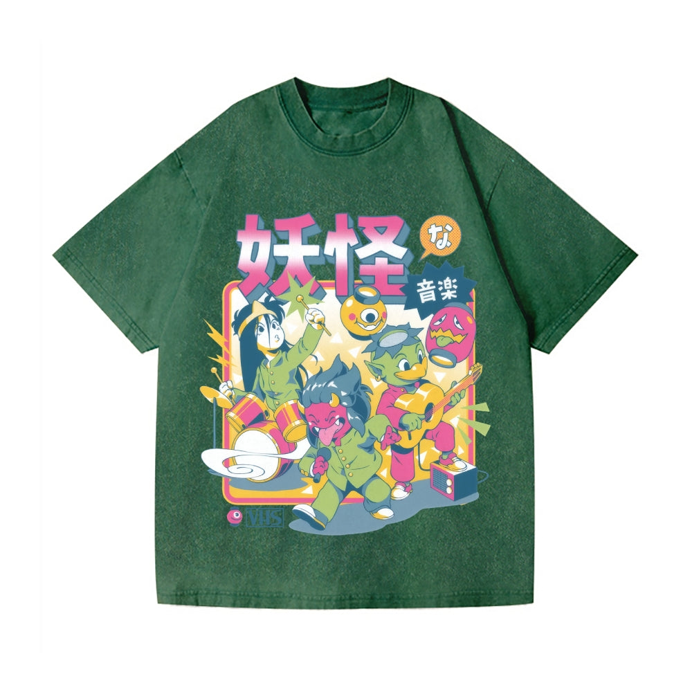 Yōkai Band Vintage Wash Japanese Design T-Shirt