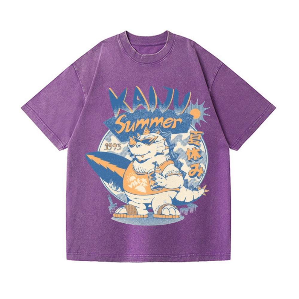 Kaiju Summer Vibes Vintage Wash Japanese Design T-Shirt